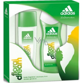 Adidas Floral Dream parfémovaný deodorant sklo pro ženy 75 ml + sprchový gel 250 ml, kosmetická sada