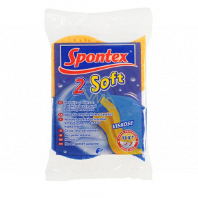 Spontex 2 Soft houbička na nádobí viskózní s modrou čisticí vrstvou 2 kusy
