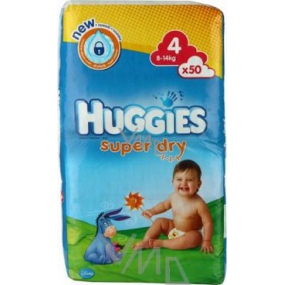 Huggies Super Dry velikost 4, 8-14 kg, plenkové kalhotky 50 kusů