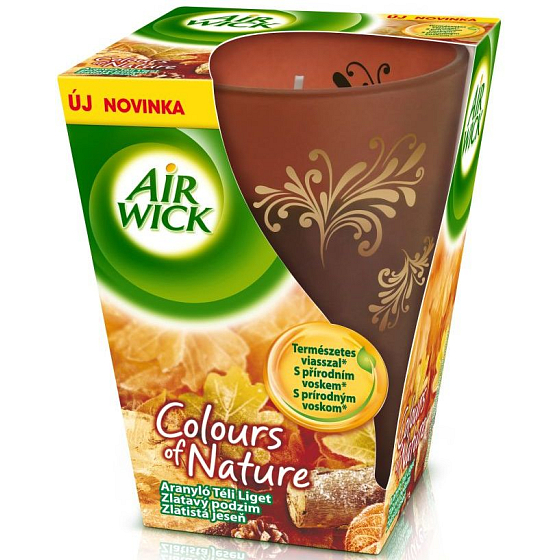 Air Wick Colours of Nature Zlatavý podzim Prémiová vonná svíčka ve skle 150 g