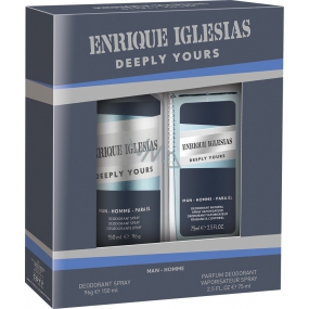 Enrique Iglesias Deeply Yours Man parfémovaný deodorant sklo 75 ml + deodorant sprej 150 ml, kosmetická sada