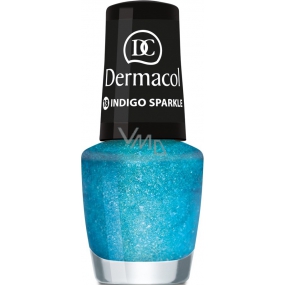 Dermacol Nail Polish with Effect Glitter Touch lak na nehty s efektem 18 Indigo Sparkle 5 ml