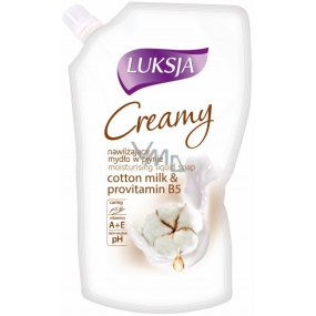 Luksja Creamy Cotton milk & provitamin B5 tekuté mýdlo náhradní náplň 400 ml
