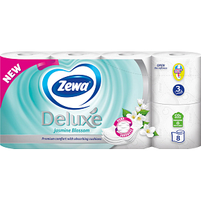 Zewa Deluxe Jasmine Blossom 3vrstvý toaletní papír, 8 rolí, 19,3 m role