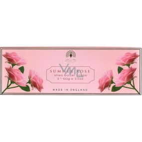 English Soap Letní Růže přírodní parfémované mýdlo s bambuckým máslem 3 x 100 g