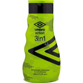 Umbro Action sprchový gel, šampon a kondicionér 3v1 pro muže 400 ml