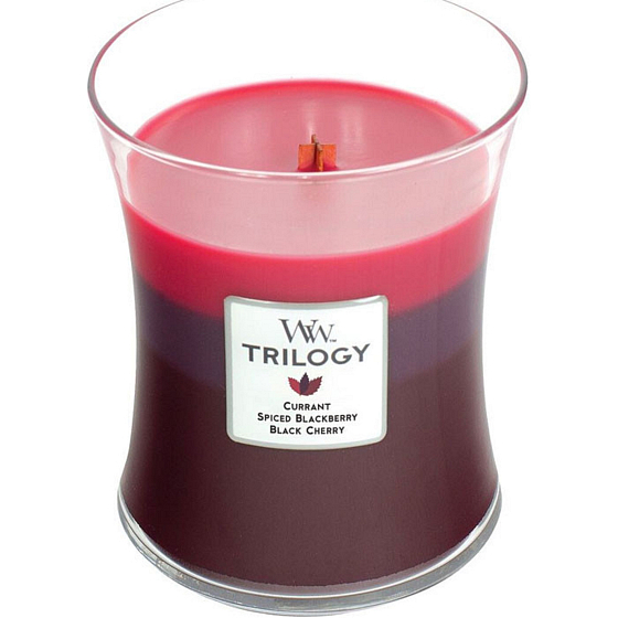 WoodWick Trilogy Sun Ripened Berries - Letní bobule vonná svíčka s dřevěným knotem a víčkem sklo střední 275 g