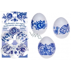 Smršťovací dekorace na vejce modré 10 kusů + 10 stojánků