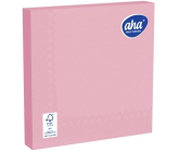 Aha Papírové ubrousky 3 vrstvé 33 x 33 cm 20 kusů jednobarevné růžové