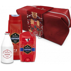 Old Spice Captain Travel antiperspirant deodorant stick 50 ml + 2v1 sprchový gel na tělo a vlasy 250 ml + voda po holení 100 ml + etue, kosmetická sada pro muže