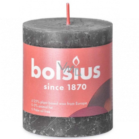 Bolsius Rustic svíčka tmavě šedá válec 68 x 80 mm