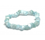 Larimar Troml náramek elastický přírodní kámen vyrobený z lesklých a zaoblených kamenů 3 - 5 mm / 16 - 17 cm, kámen bájné Atlantidy