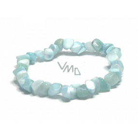 Larimar Troml náramek elastický přírodní kámen vyrobený z lesklých a zaoblených kamenů 3 - 5 mm / 16 - 17 cm, kámen bájné Atlantidy