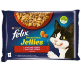 Felix Sensations Jellies Multipack hovězí a kuřecí v ochuceném želé, kompletní krmivo pro dospělé kočky 4 x 85 g