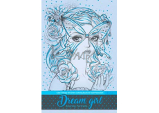 Ditipo Relaxační omalovánky Dream girl v pevné vazbě A4 modré 10 stran