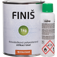 Polykar Finiš stříkací tmel, dvousložkový polyesterový + tužidlo, 1 kg