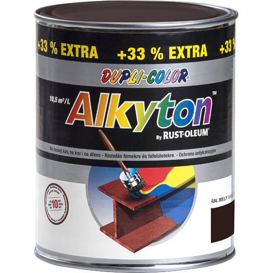 Dupli-Color Alkyton Lesk, samozákladová barva na rez, Ral 8017 tmavě hnědá, 1 l
