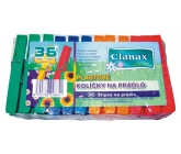 Clanax Kolíčky na prádlo plastové barevné 36 kusů