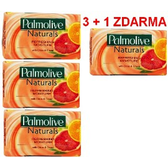 Palmolive Naturals Citrus & Cream tuhé toaletní mýdlo 3 + 1 kusů 100 g