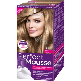 Schwarzkopf Perfect Mousse Permanent Foam Color barva na vlasy 800 Středně plavý