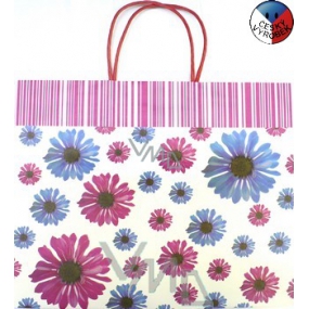 Nekupto Dárková kraftová taška 32,5 x 26 x 13 cm Květy 1 kus 125