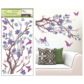 Samolepky na zeď purpurovo-fialová větvička 69 x 32 cm 1 kus