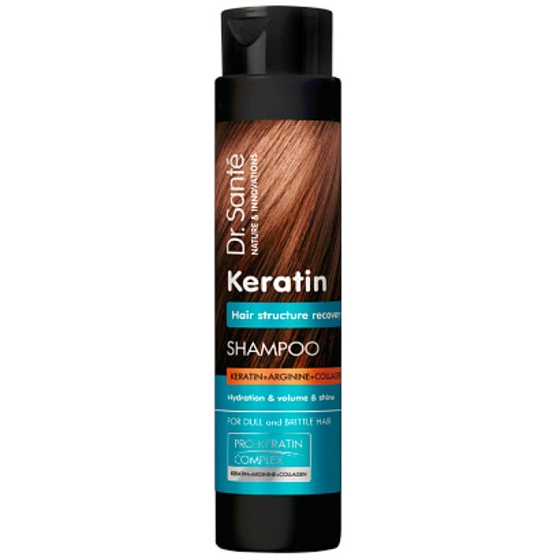 Dr. Santé Keratin Hair regenerační a hydratační šampon pro křehké lámavé vlasy bez lesku 250 ml