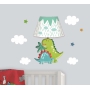 Lampička na stěnu samolepicí svítící LED dinosaur 19 cm