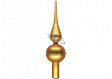 Špice skleněná na strom matná zlatá 24 cm