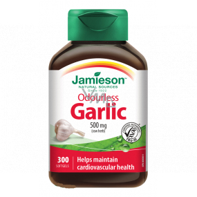 Jamieson Česnek bez zápachu 500 mg, doplněk stravy s rostlinným výtažkem 300 kapslí