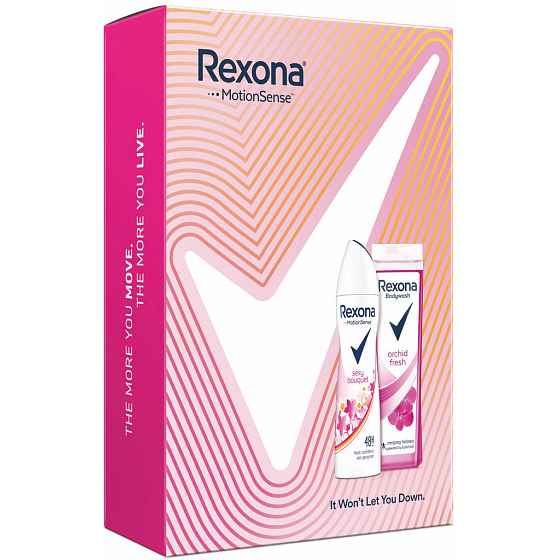 Rexona Sexy Bouquet 48h antiperspirant deodorant sprej 150 ml + Orchid Fresh sprchový gel 250 ml, kosmetická sada