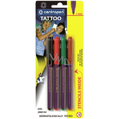 Centropen Tattoo popisovač na kůži smývatelný 4 kusy + šablony