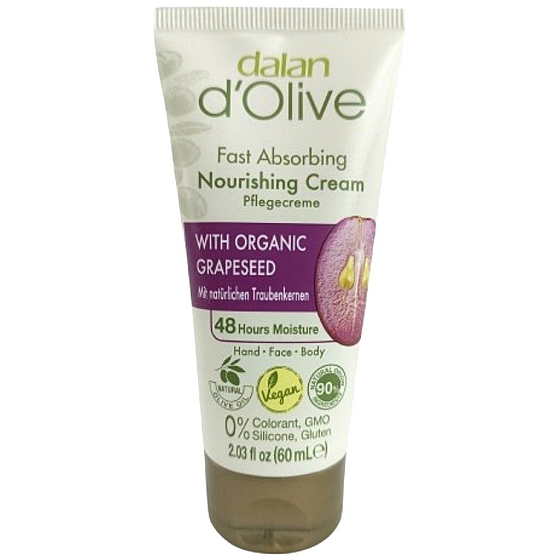 Dalan d Olive Nourishing Cream hydratační krém na ruce a tělo s extraktem z hroznových jader 60 ml