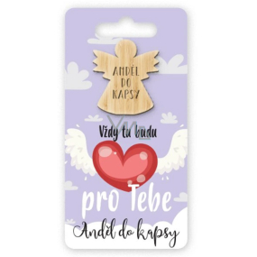 Nekupto Kapesní objetí Anděl Vždy tu budu pro Tebe, objetí do kapsy 6 x 12 cm