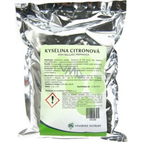 Kyselina citrónová do potravin dokyselující, osvědčený přípravek pro domácnost 1 kg