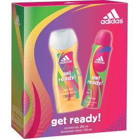 Adidas Get Ready! for Her deodorant sprej 150 ml + sprchový gel 250 ml, kosmetická sada