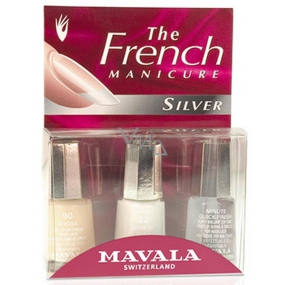 Mavala French Manicure Silver francouzská manikúra lak na nehty 3 x 5 ml