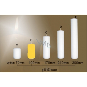 Lima Svíčka hladká žlutá válec 50 x 100 mm 1 kus