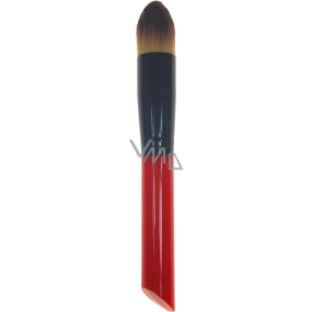 Kosmetický štětec na make-up kulatý vlas do špičky červeno-černá rukojeť 16 cm