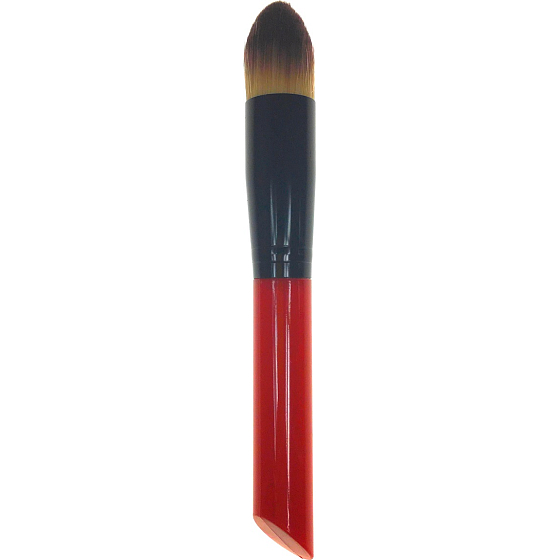 Kosmetický štětec na make-up kulatý vlas do špičky červeno-černá rukojeť 16 cm