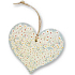 Bohemia Gifts Dřevěné dekorační srdce s potiskem Bílé květy 13,5 cm