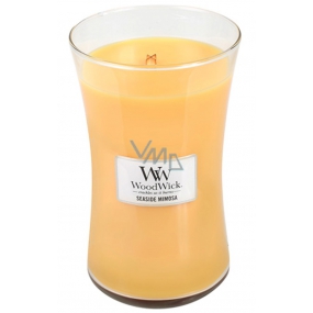 WoodWick Seaside Mimosa - Mimóza na pobřeží vonná svíčka s dřevěným knotem a víčkem sklo velká 609,5 g