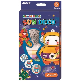 Amos Robot barvy na sklo sada 6 barev x 10,5 ml + 6 sklíček