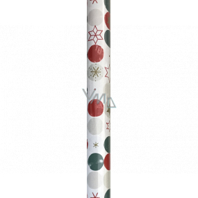 Präsenta Dárkový balicí papír 70 cm x 5 m Vánoční bílý se zeleno-červenými puntíky