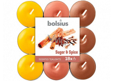 Bolsius Aromatic Sugar & Spice - Cukr a koření vonné čajové svíčky 18 kusů, doba hoření 4 hodiny