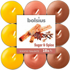 Bolsius Aromatic Sugar & Spice - Cukr a koření vonné čajové svíčky 18 kusů, doba hoření 4 hodiny