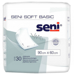 Seni Soft Basic hygienické absorpční podložky 2 kapky, 90 x 60 cm 30 kusů