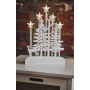 Emos Dřevěná dekorace vánoční svícen Les s hvězdami 24 x 35,5 cm, 5 LED, teplá bílá