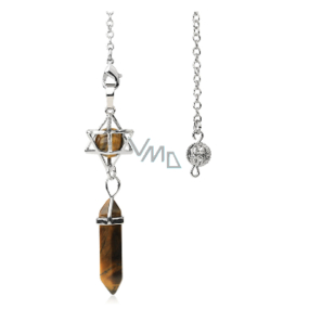 Tygří oko Merkaba + kyvadlo, přívěsek přírodní kámen 71 x 8 x 8 mm