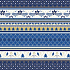 Präsenta Dárkový balící papír 70 x 200 cm Vánoční modré, bílé, zlaté pásky, vánoční vzory